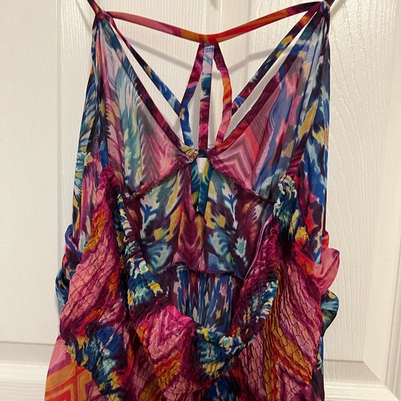 ASOS Colorful Swim Coverup Jumpsuit Sz 10 - Picture 6 of 6